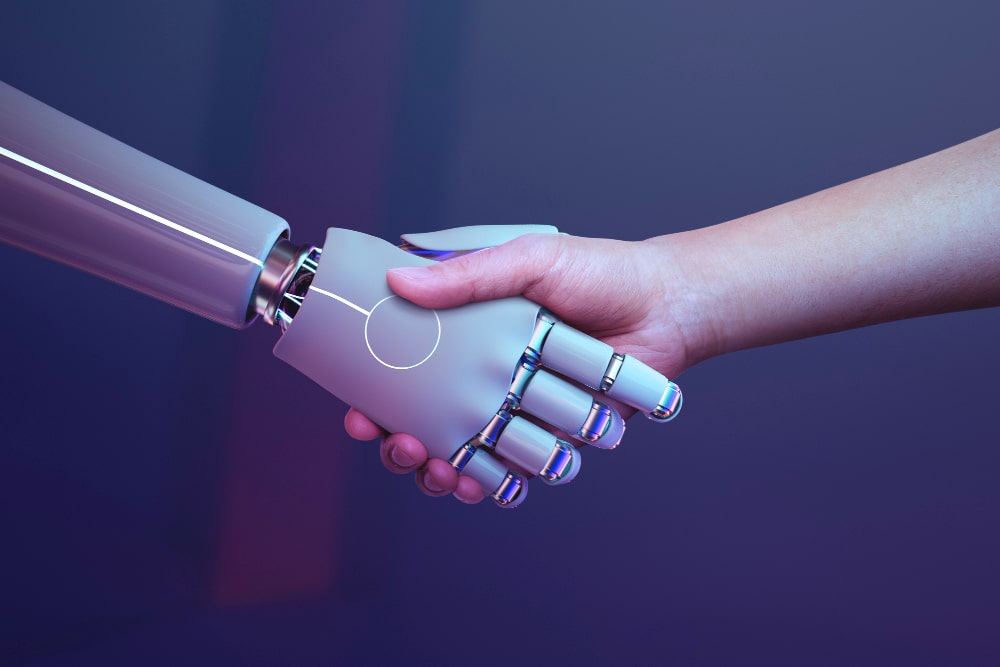 Stetta di mano fra robot e umani!